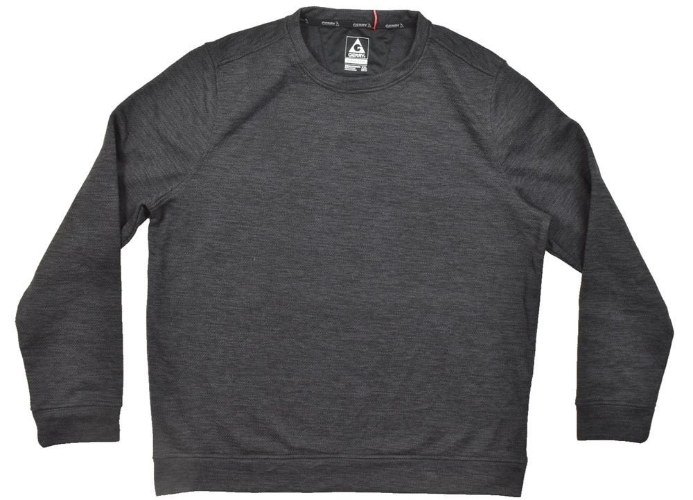 Gerry Men's XXL Heather Charcoal Gray Crewneck Performance Fleece Pullover Sweat